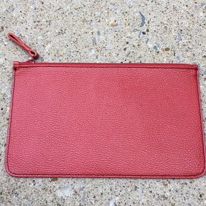 (NWOT) Talbots made in Italy red leather clutch